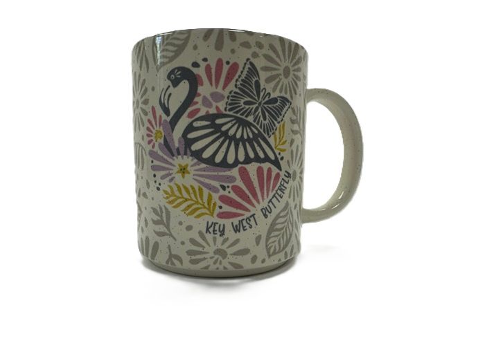 Mug - Purple Flamingo and Butterfly Floral