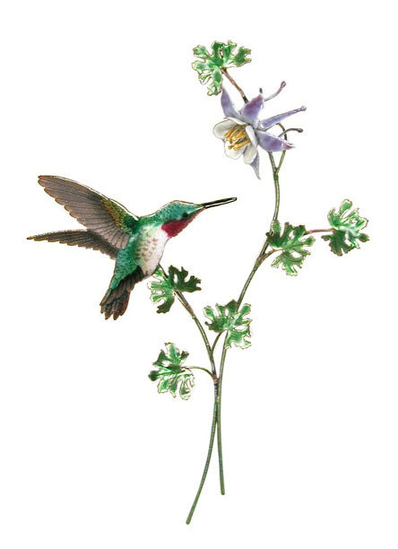 Wall Art - Bovano - Hummingbird with Columbine