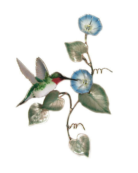 Wall Art - Bovano - Hummingbird with Morning Glory Vine