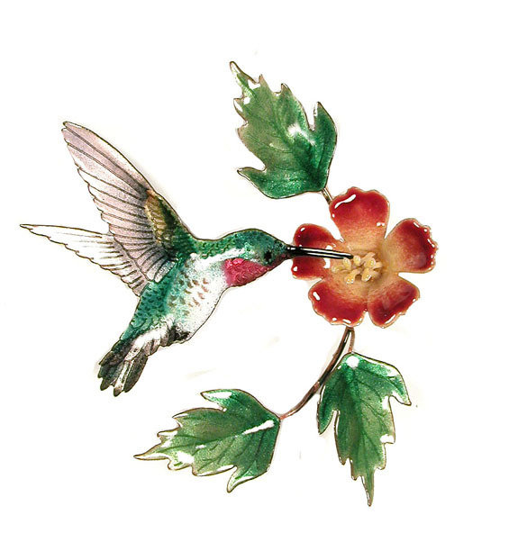 Wall Art - Bovano - Hummingbird with Trumpet Flower