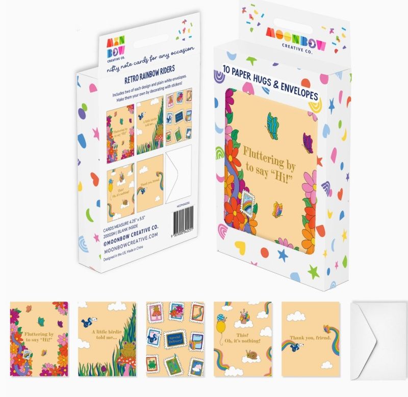 Cards - Retro Rainbow Riders Paper Hugs
