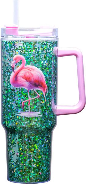 Mug -  Flamingo Glitter Travel