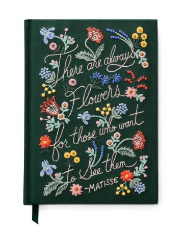Journal - Embroidered There are Always Flowers