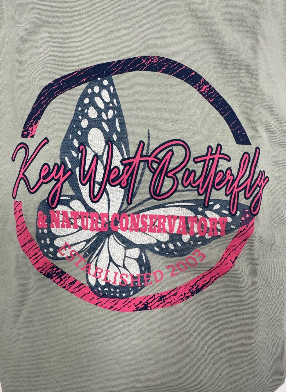 T-Shirt -  Sage Butterfly with Pink Circle