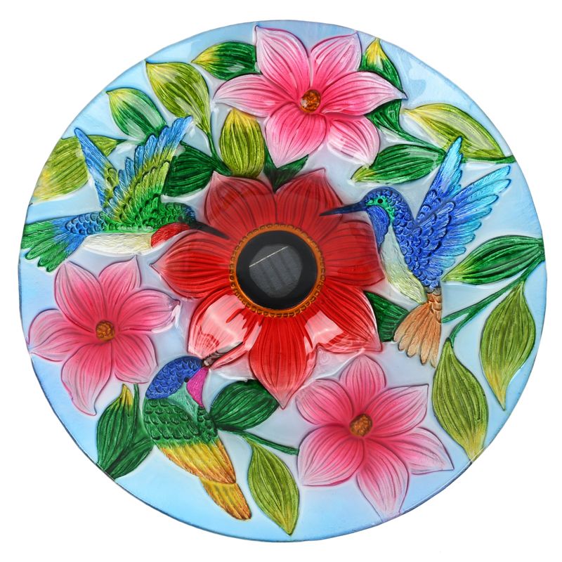 Birdbath - Solar Light Hummingbird