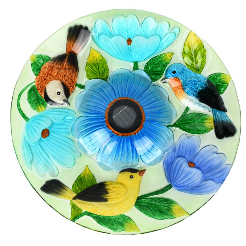 Birdbath - Solar Light Three Birds