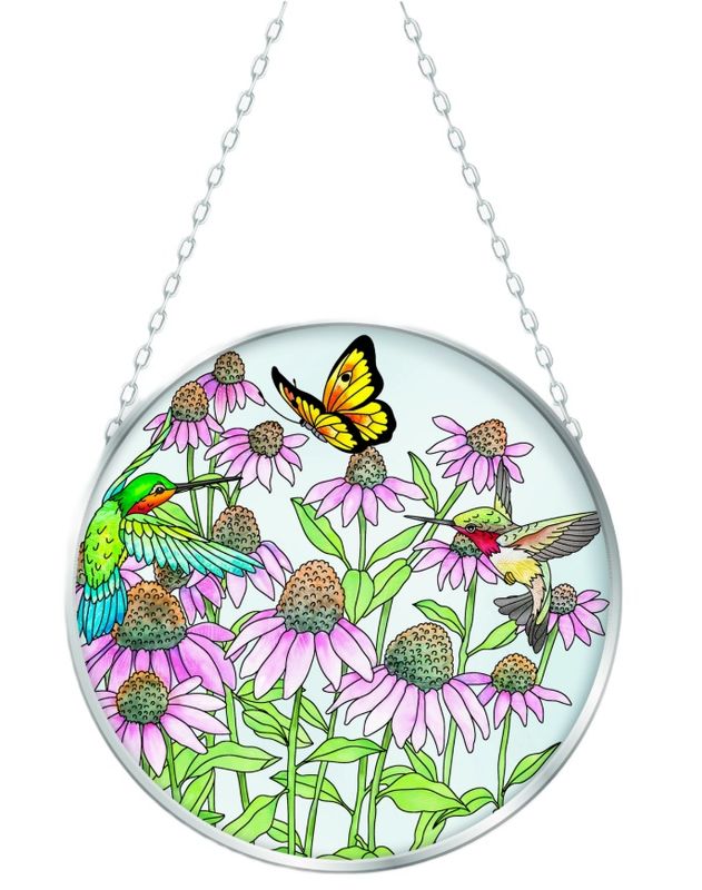 Suncatcher - Coneflowers and Hummingbirds