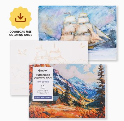 Art Kit - 15 Sheets Landscape Themed Watercolor