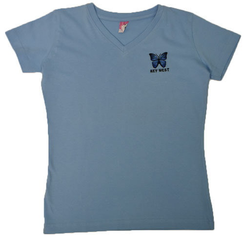T-Shirt - Embroidered Blue Morpho