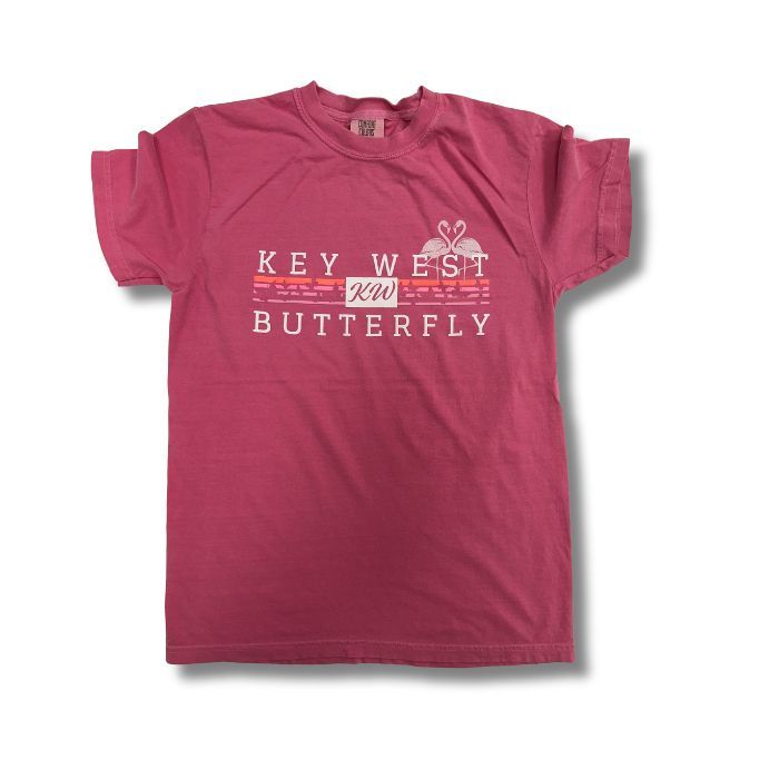 T-Shirt - Key West Butterfly Flamingo Pink