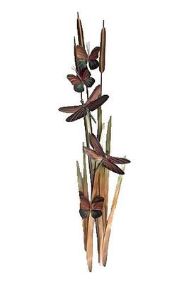 Copper Art - Dragonflies and Cattails Large