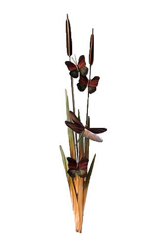 Copper Art - Dragonflies and Cattails Small