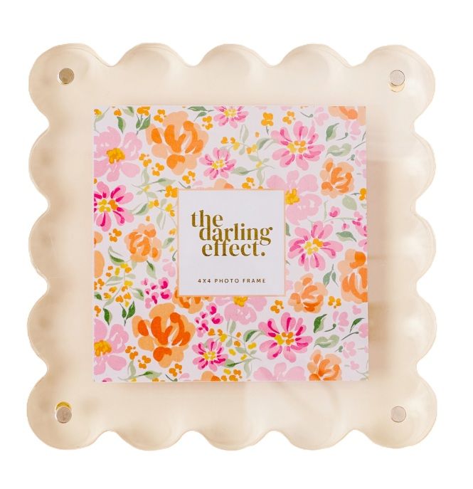 Frame - Square Scalloped Acrylic White