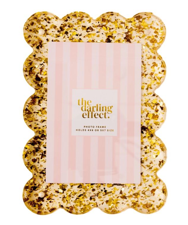 Frame - Rectangle Scalloped Confetti Gold