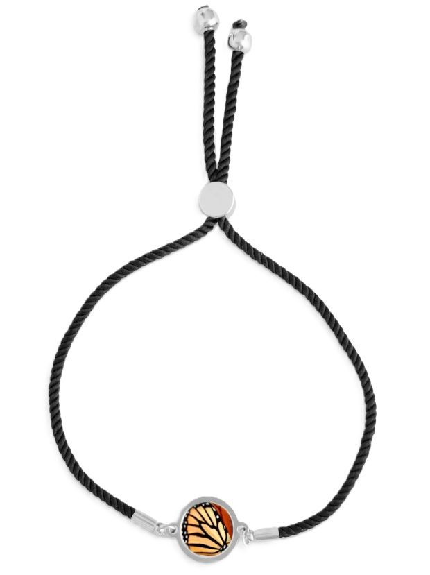 Bracelet - Slide Black and Silver Monarch