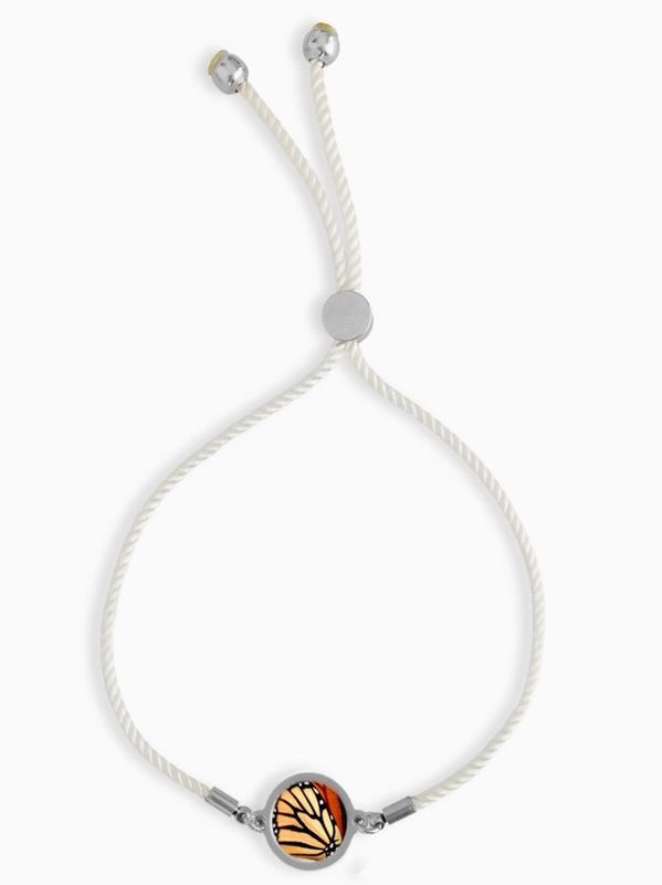 Bracelet - Slide White and Silver Monarch