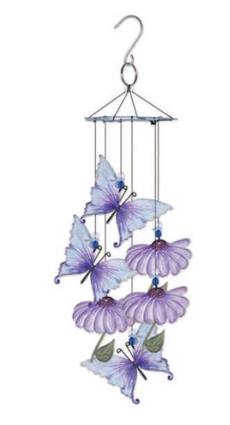 Windchime - Purple Butterflies and Flowers