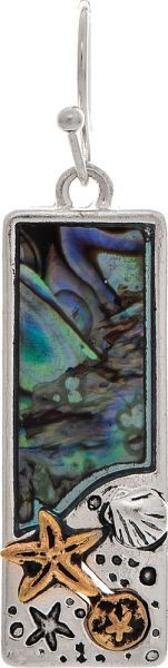 Earring - Starfish Abalone Shell Mosaic Bar