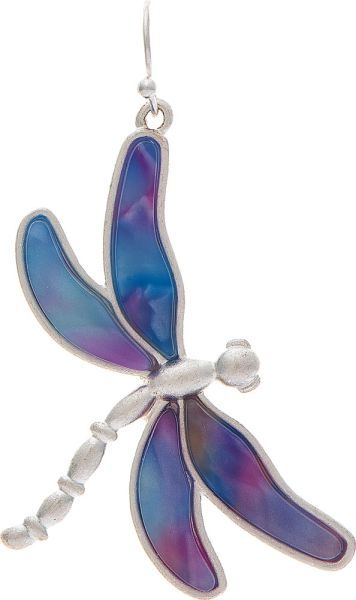 Earring - Silver Pastel Dragonfly