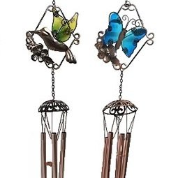 Wind Chime - Glass Hummingbird or Butterfly