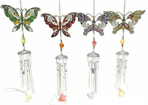 Wind Chime - Jeweled Butterflies