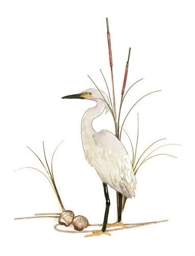 Wall Art - Bovano - White Egret with Shells