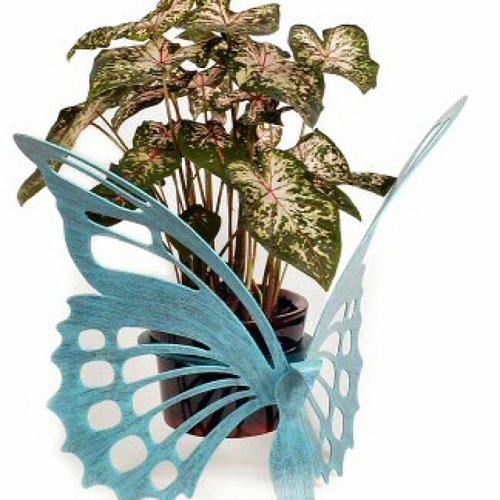 Painted Steel Butterfly Plant Holder