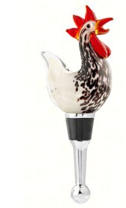 Bottle Stopper - Roosters, Color: Black