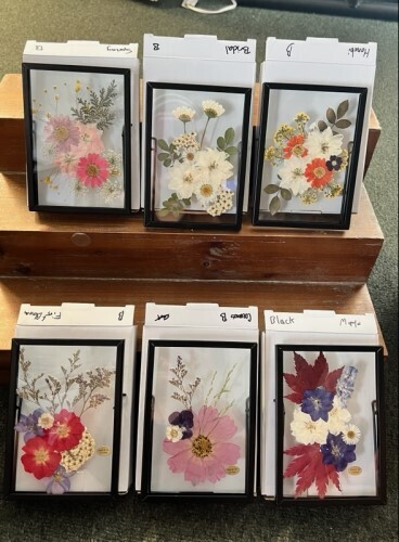 Black Frame - Hand-Pressed Flowers