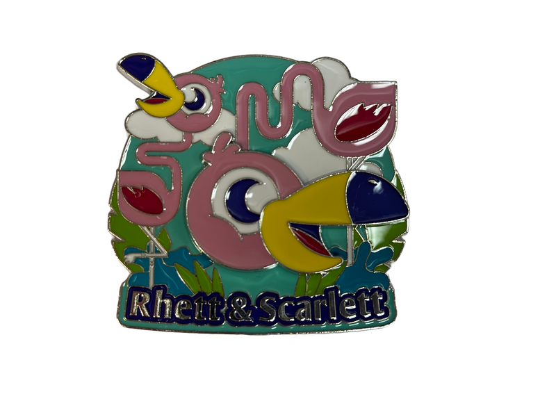 Magnet - Whimsical Flamingos