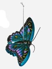 Ornament - Glass Butterfly Assortment, Color: Blue