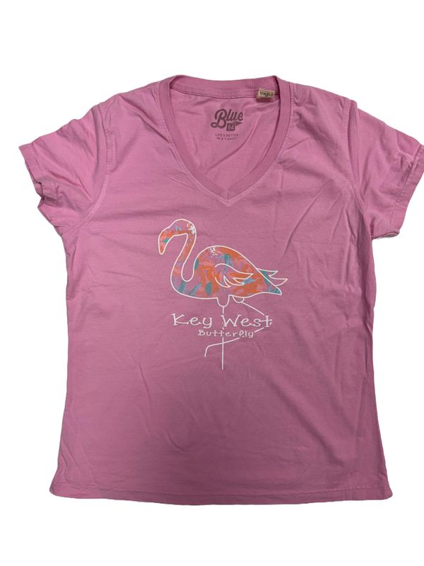 T-Shirt - V-Neck Flamingo