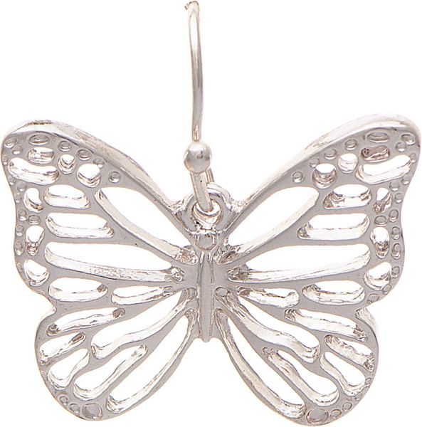 Earring - Silver Open Butterfly