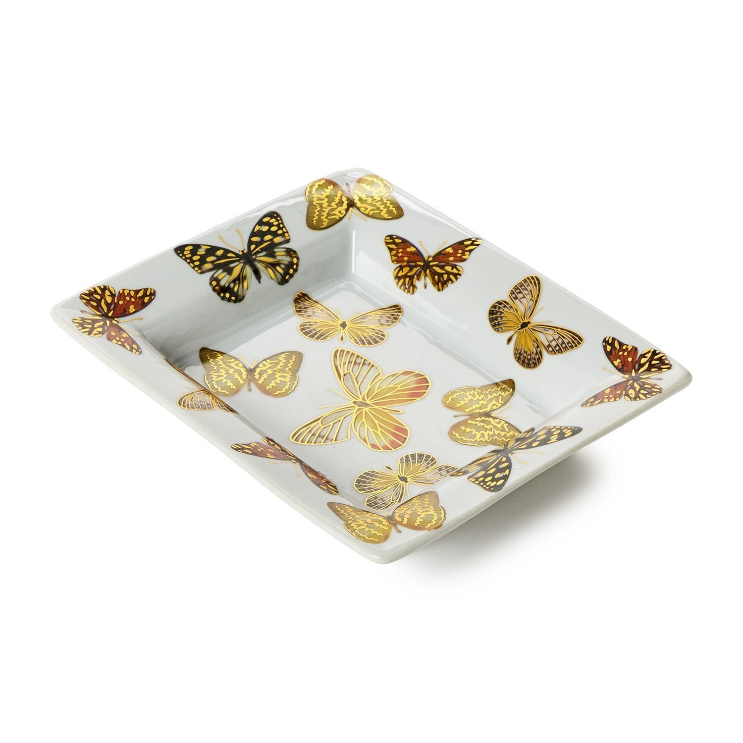 Tray - Ceramic Gold Butterflies