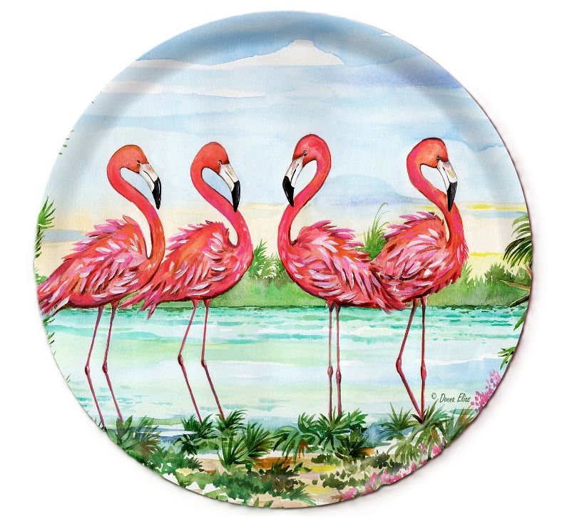 Tray - Flamingo Cove 15" Circle