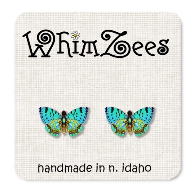 Earrings - Peacock Blue Butterfly