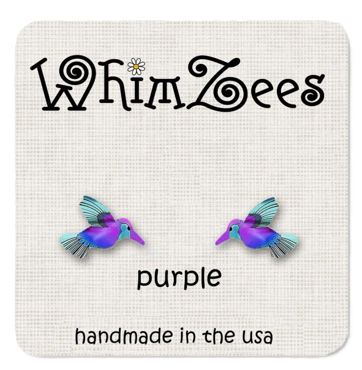 Earrings - Hummingbird Purple