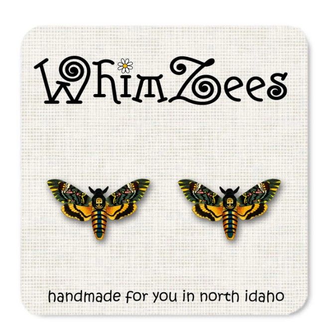 Earrings - Deadhead Moth Colorful