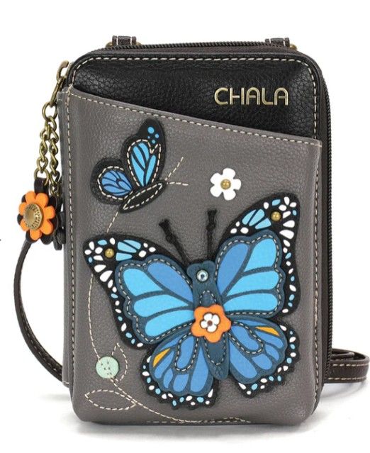 Chala - Crossbody Wallet Blue Butterfly