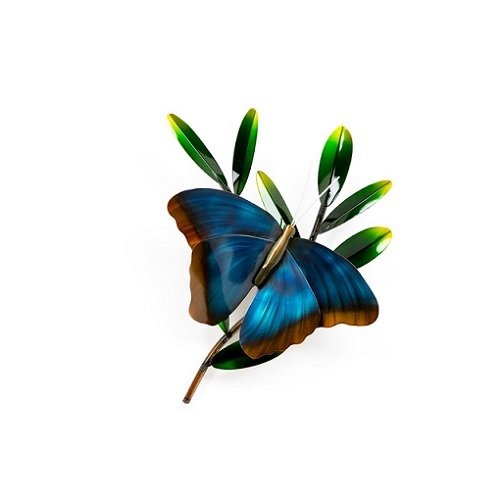 Copper Art - Blue Morpho on a Branch