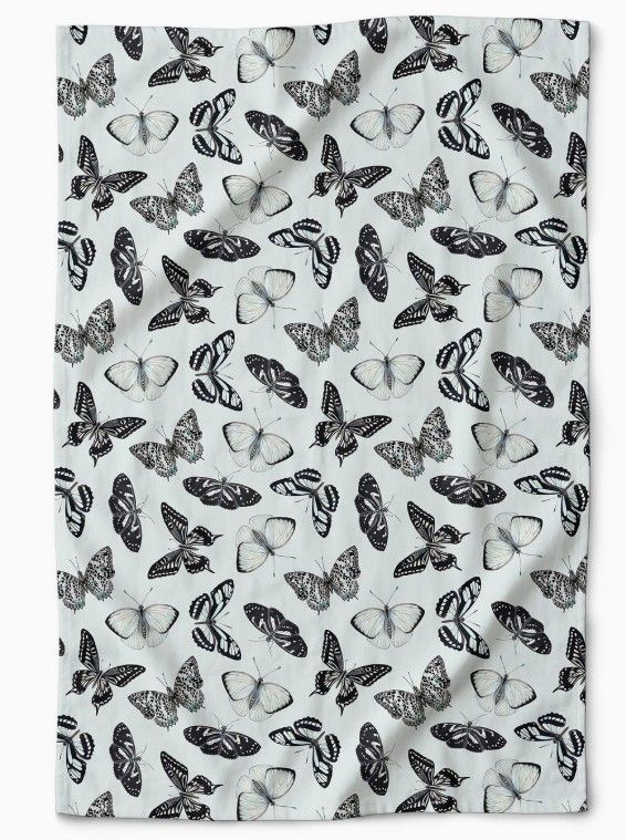 Tea Towel - Monochrome Butterflies