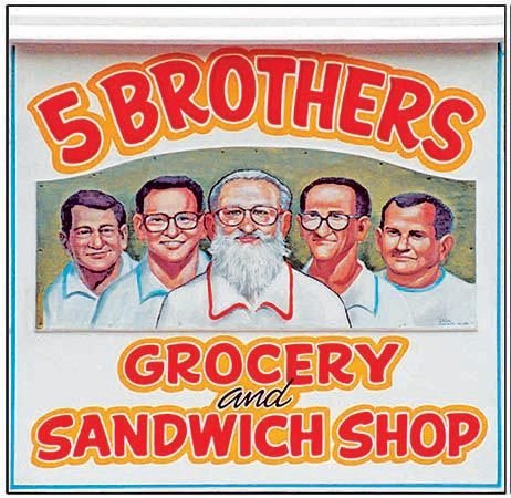 5 BROTHERS SIGN * 8'' x 8'' 10358