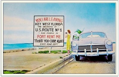 YOU ARE LEAVING KEY WEST POSTCARD * 6'' x 11''