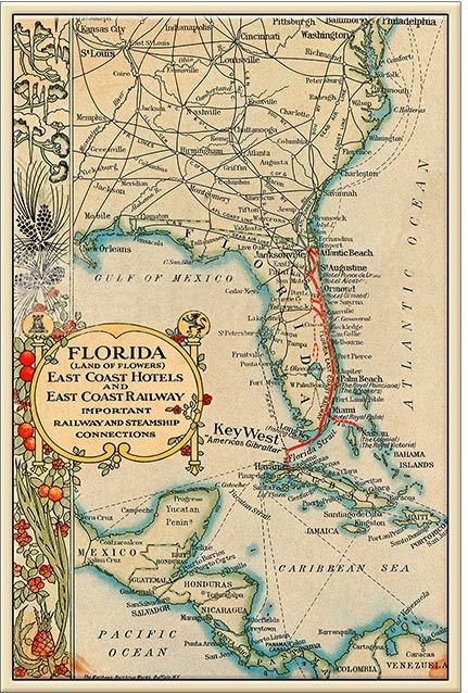 TRAIN ROUTE MAP TO CUBA * 7'' x 11'' 10581