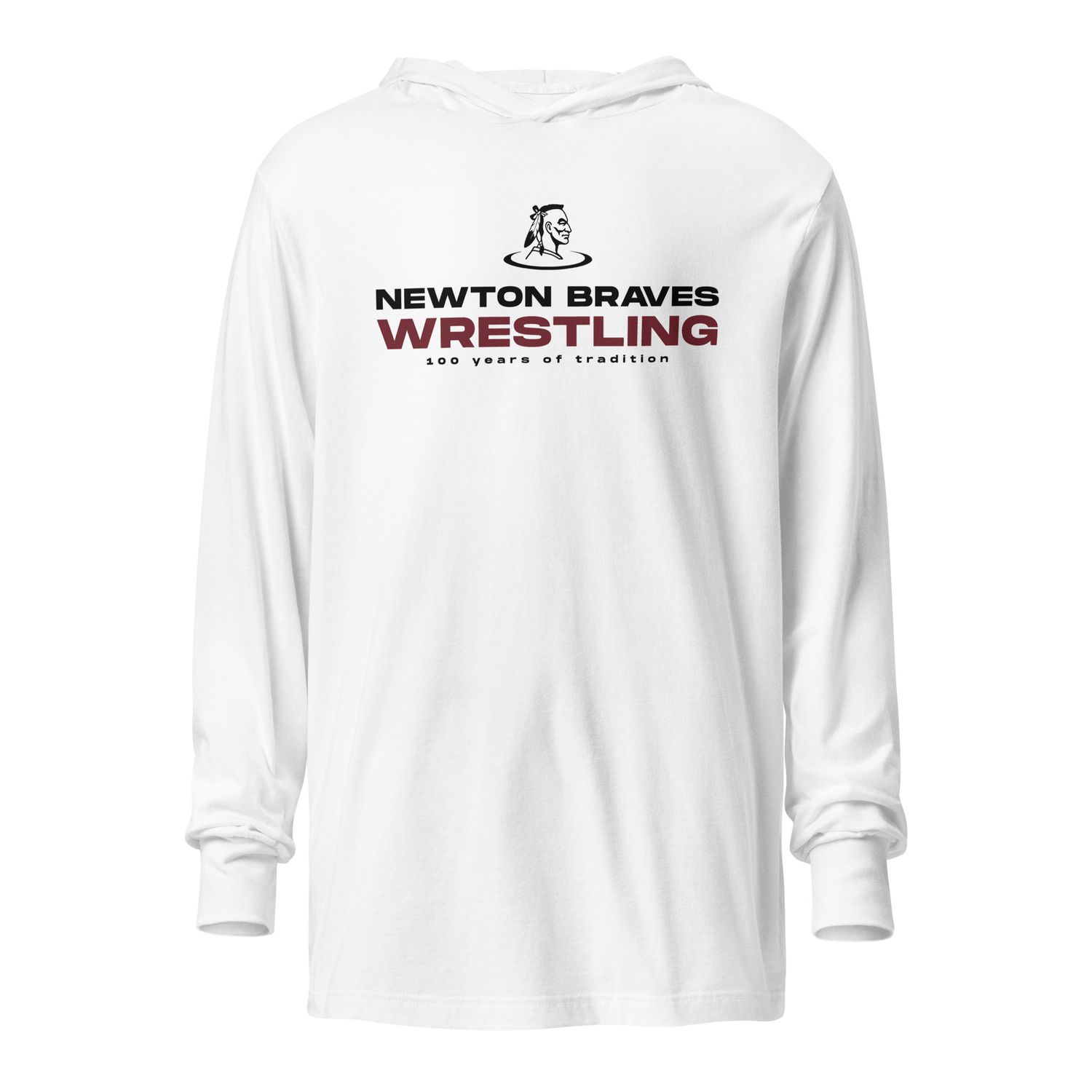 Newton Braves Wrestling - Hooded Long-Sleeve Tee