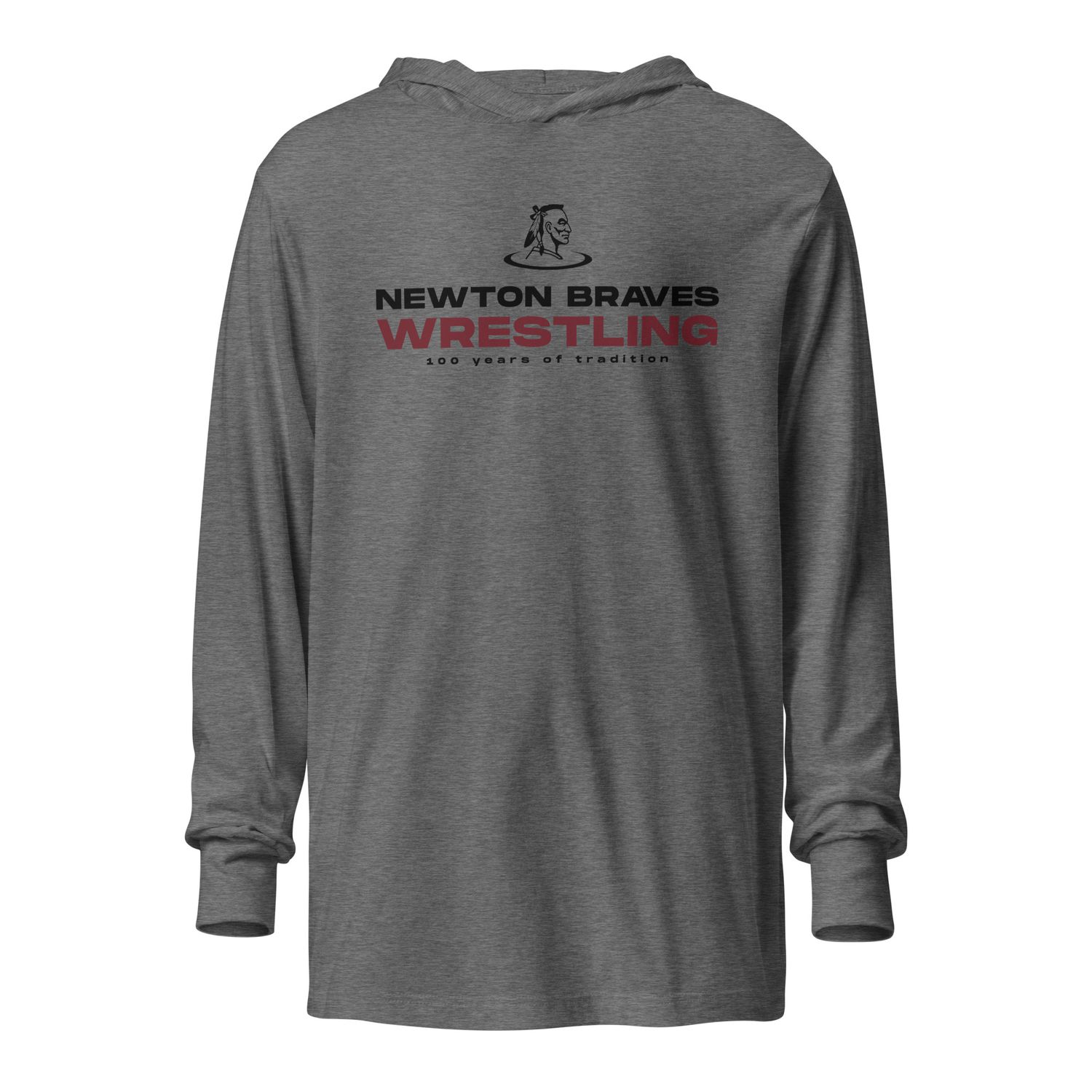 Newton Braves Wrestling - Hooded Long-Sleeve Tee