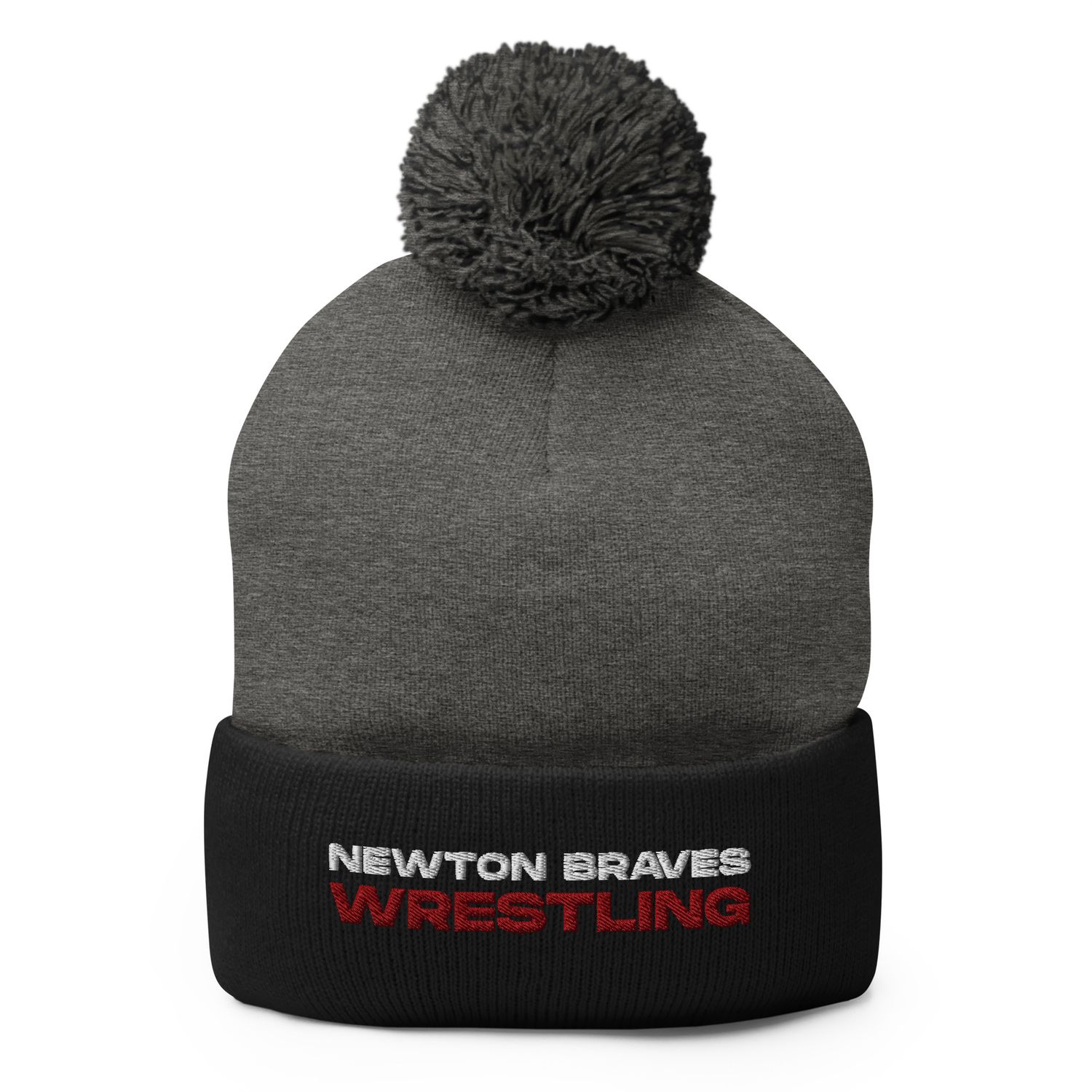 Newton Braves Wrestling Pom-Pom Beanie