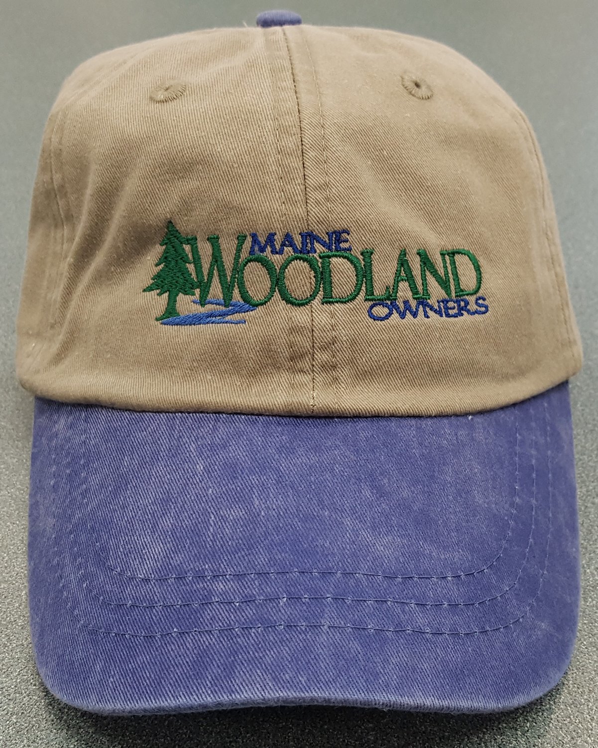 Maine Woodland Owners Stone/Blue relaxed profile cap