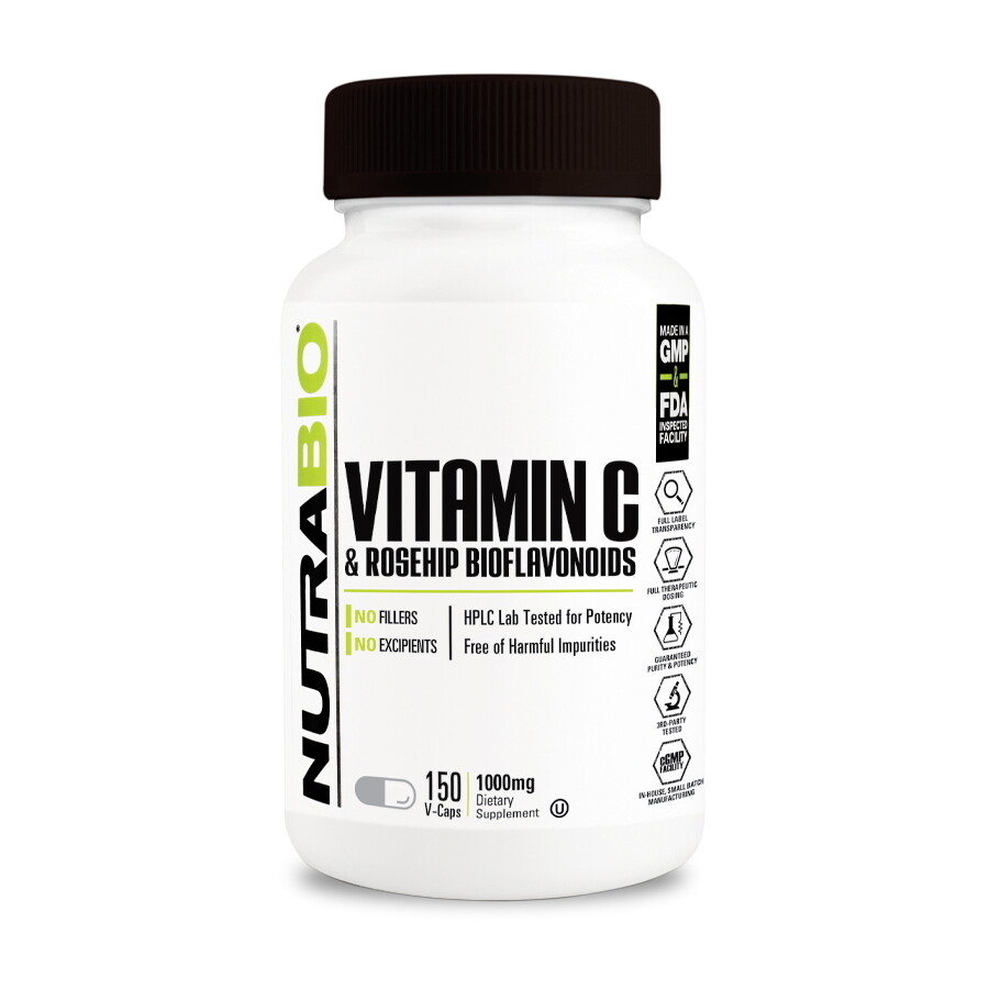Nutrabio Vitamin C With Rose Hips - 150 Caps