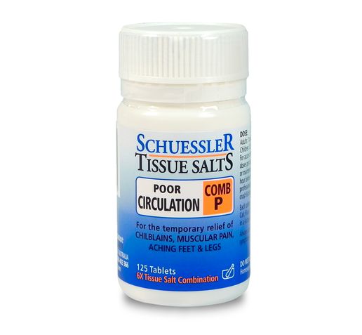 Schuessler Tissue Salts  Comb P (Poor Circulation) 125t